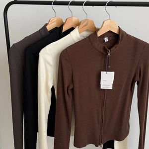 Хлопковый лонгслив на молнии